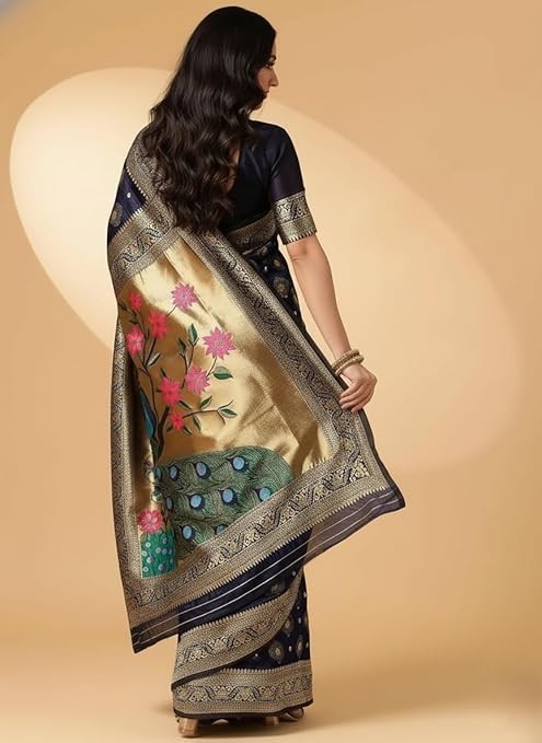 Women’s Banarasi Kanjivaram Art Silk Saree with Blouse Material