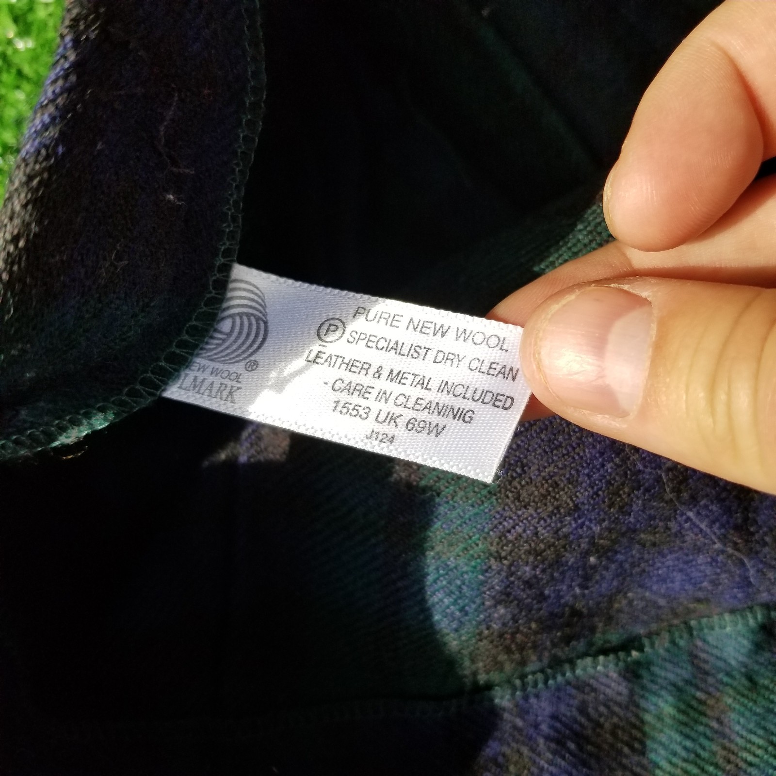 Vintage 100% Pure New Wool Tartan Kilt / Skirt Womens Size 14 Green Purple Plaid