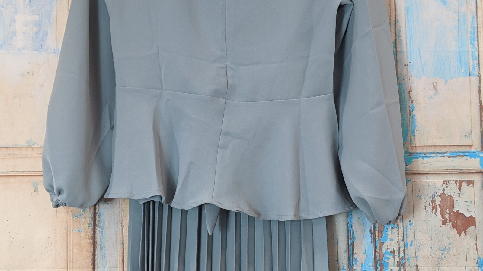 Shrup Womens Size Small Blue Modern Islamic Pleated Skirt Suit Dress 2 Piece