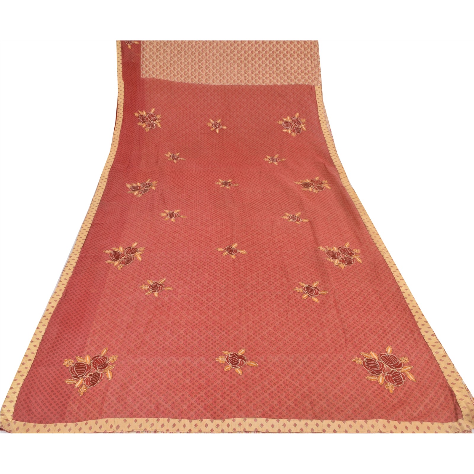 Sanskriti Vintage Sarees Pure Cotton Embroidered Printed Kota Sari Craft Fabric