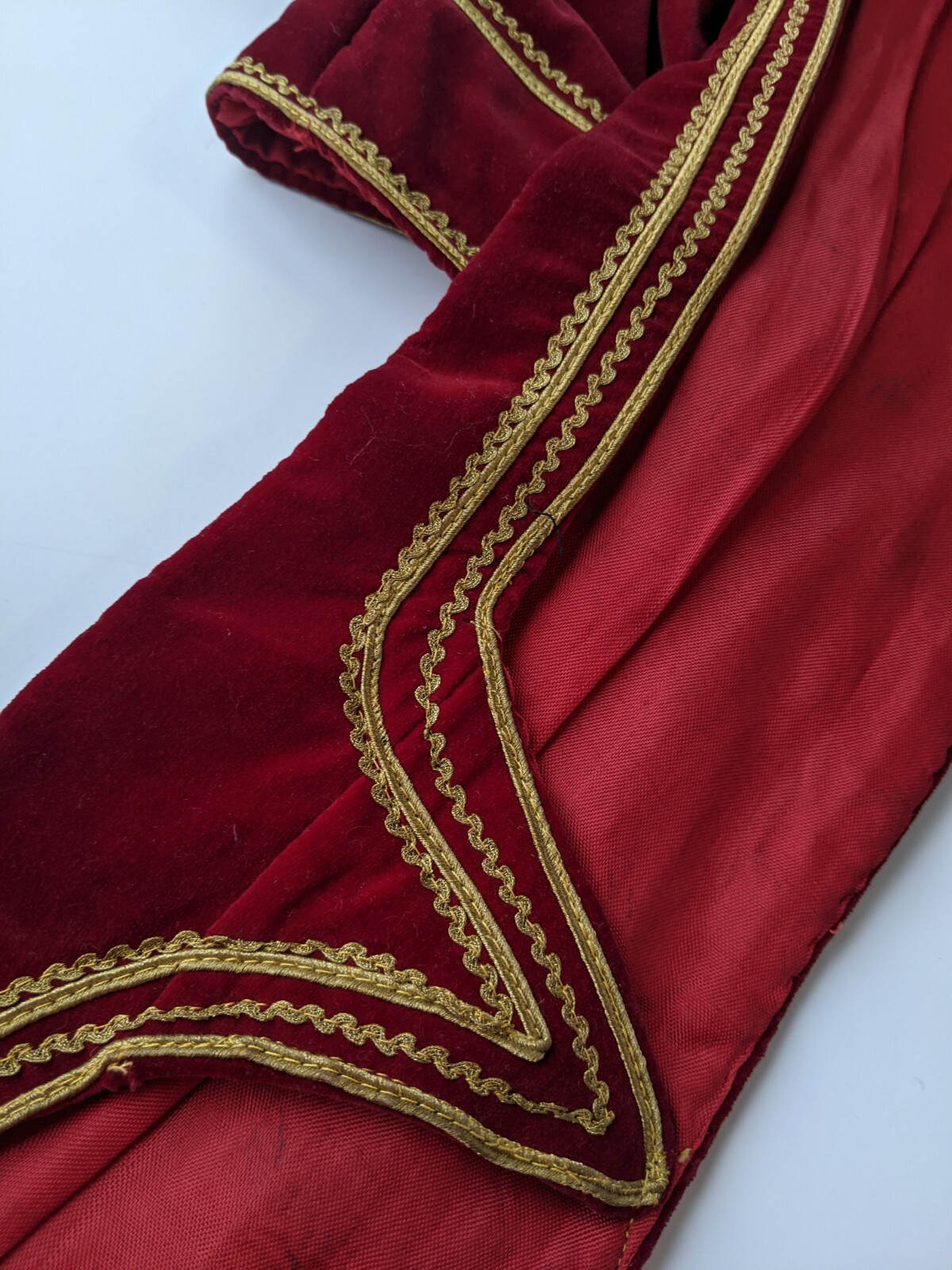 Efe Zeybek Turkish Cepken Traditional Vest Ottoman Red Velvet Gold Embroidery