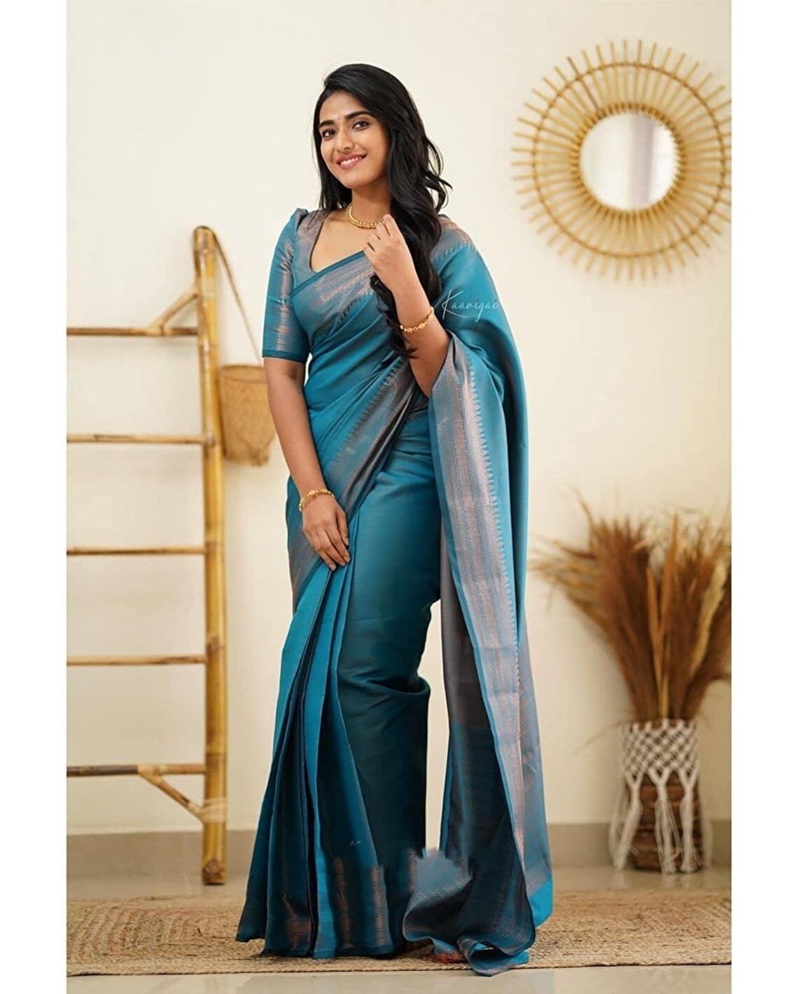 Women’s Kanjivaram Soft Silk Saree With Blouse Piece