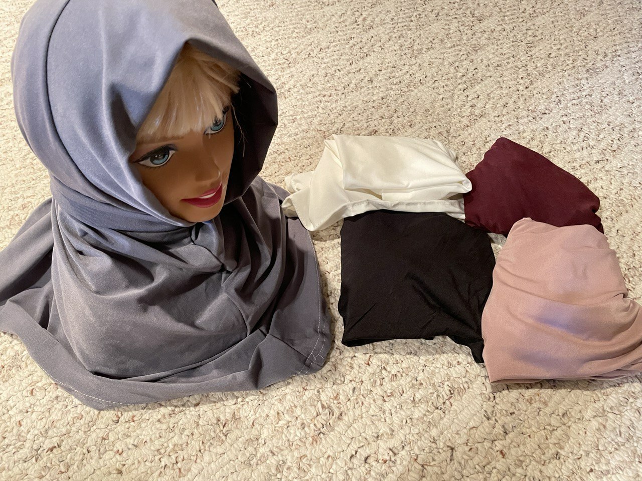 Lot 2 one piece Al-Amira Hijabs hijab scarf tie back dusty pink gray navy red
