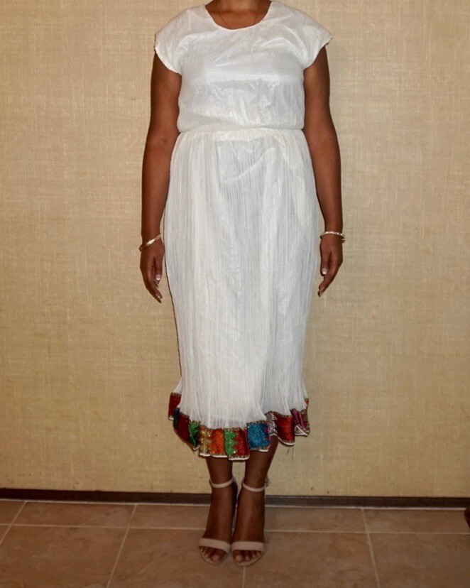 new handmade traditional multicolored Ethiopian And Eritrean Dress 100% Cotton
