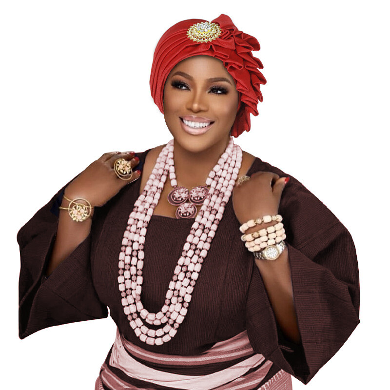 African Hijab Cap Aso Oke Headtie Auto Gele Nigerian Headwear Women Turban Hat