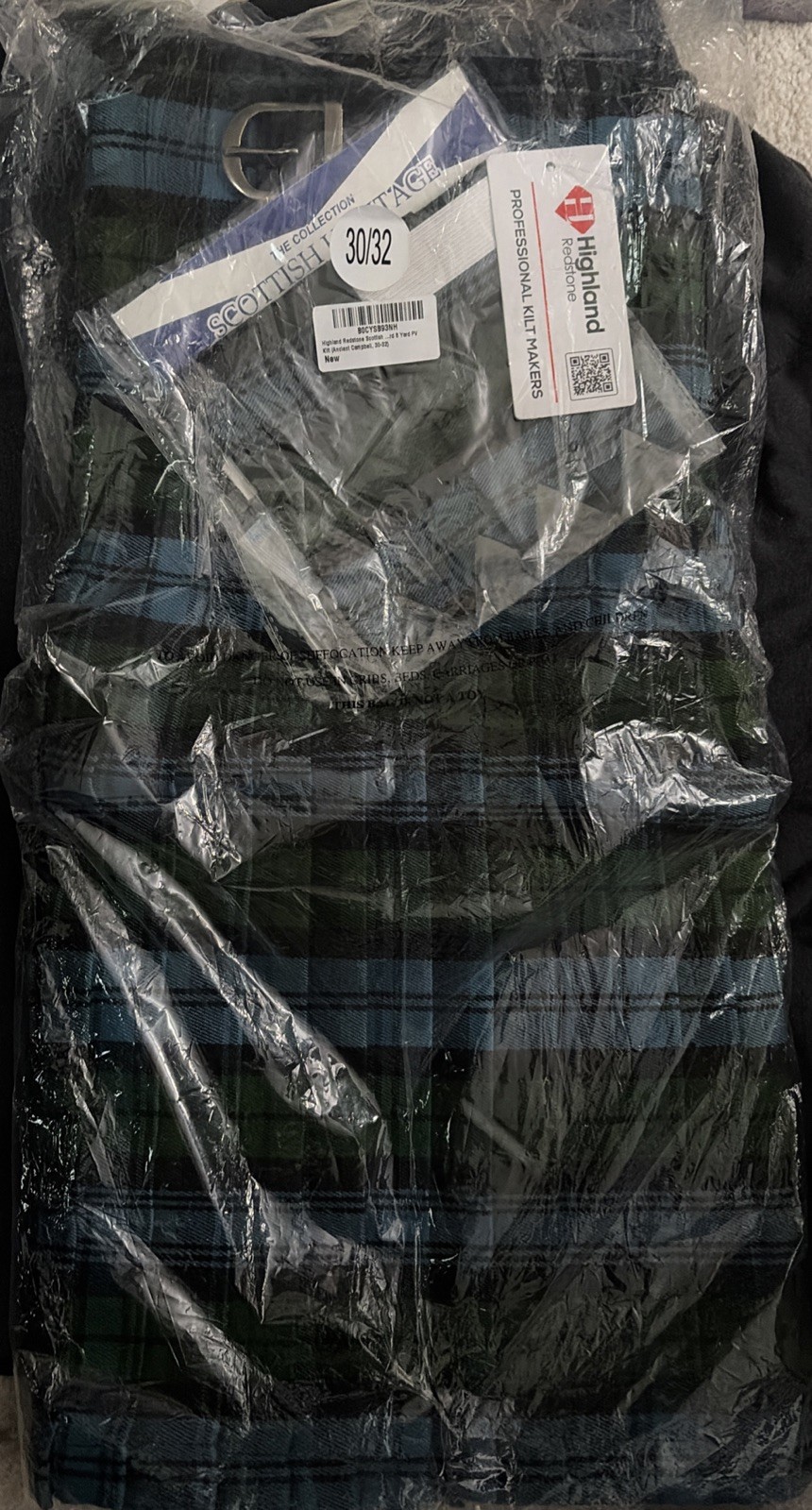 Men’s 5 Yard Scottish Traditional Kilt – Highland Wedding Black WaTch Tartan