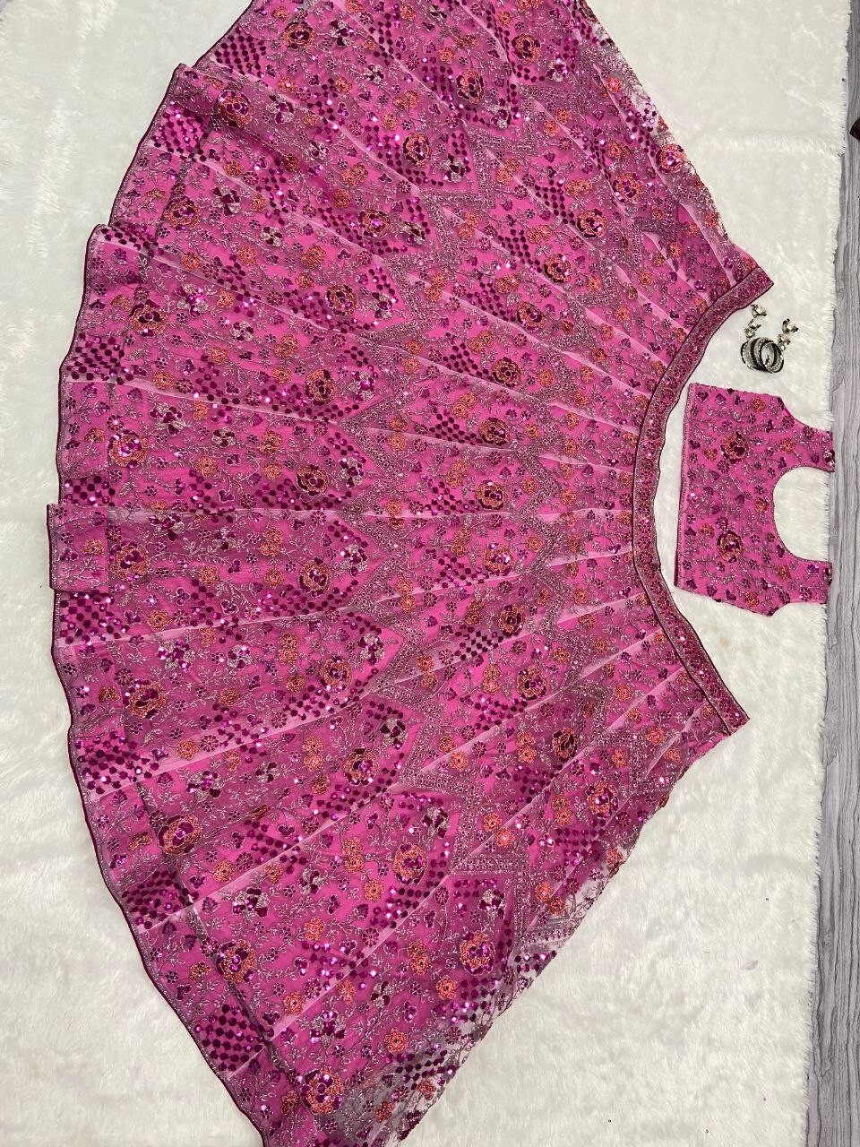 DESIGNER HEAVY SOFT NET LEHENGA CHOLI WITH DUPATTA FOR WEDDING & PARTY