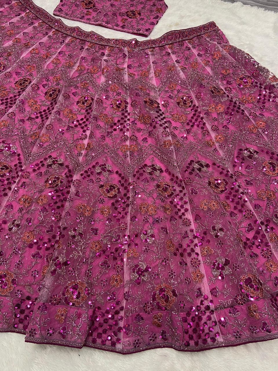 DESIGNER HEAVY SOFT NET LEHENGA CHOLI WITH DUPATTA FOR WEDDING & PARTY