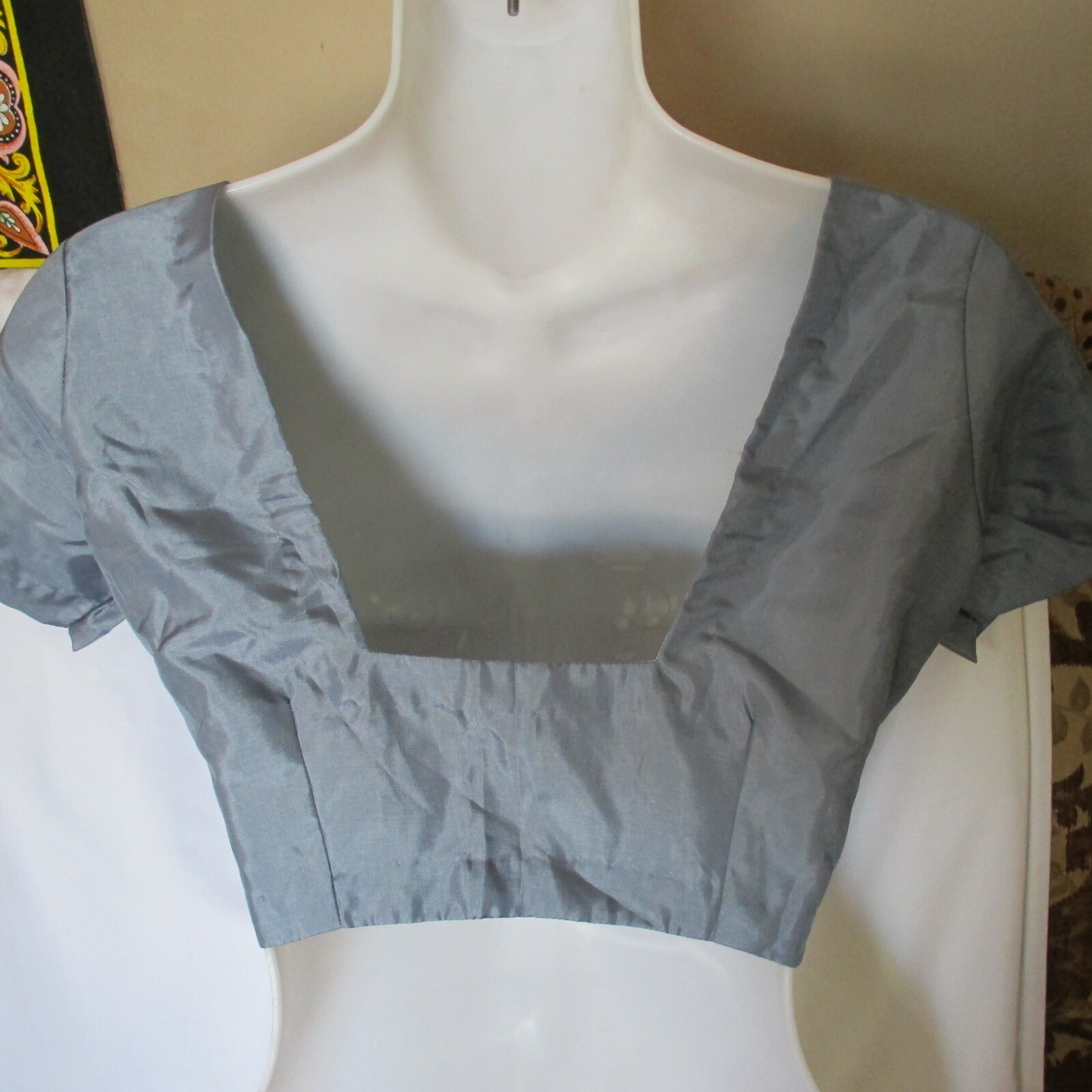 NEW GORGEOUS Gray EXOTIC Choli AMAZING BLOUSE For SARI Skirt TOP 32″ BUST Top