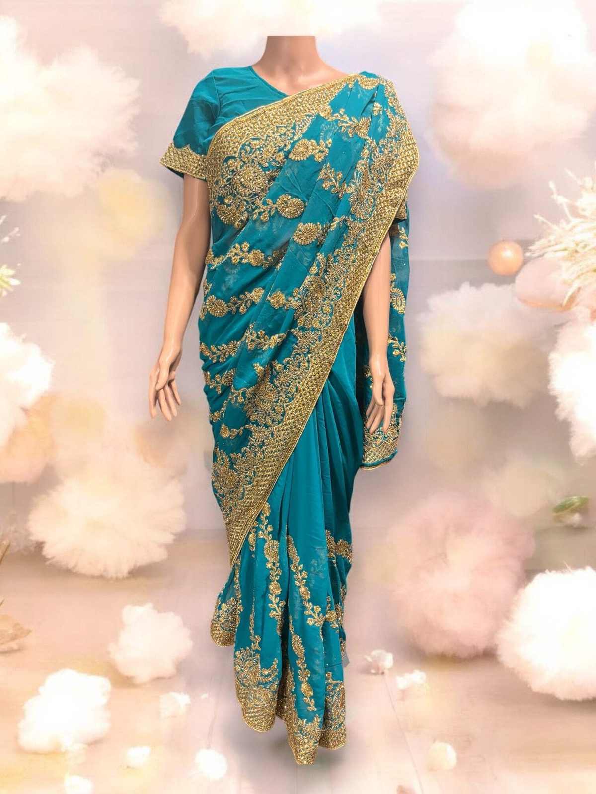 Traditional Designer Saree with Ready Blouse – 015