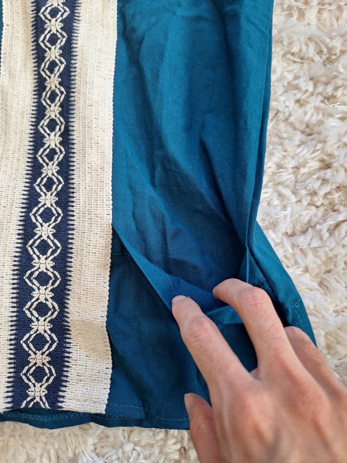 Blue Mexican Guayabera 100% Cotton Size CH / US Med Made In Mexico