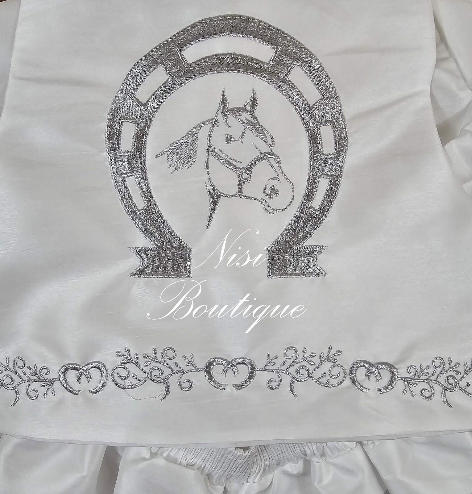 Free Shipping!! Beautiful Horseshoe 9 Pieces Boy Charro Suit Silver