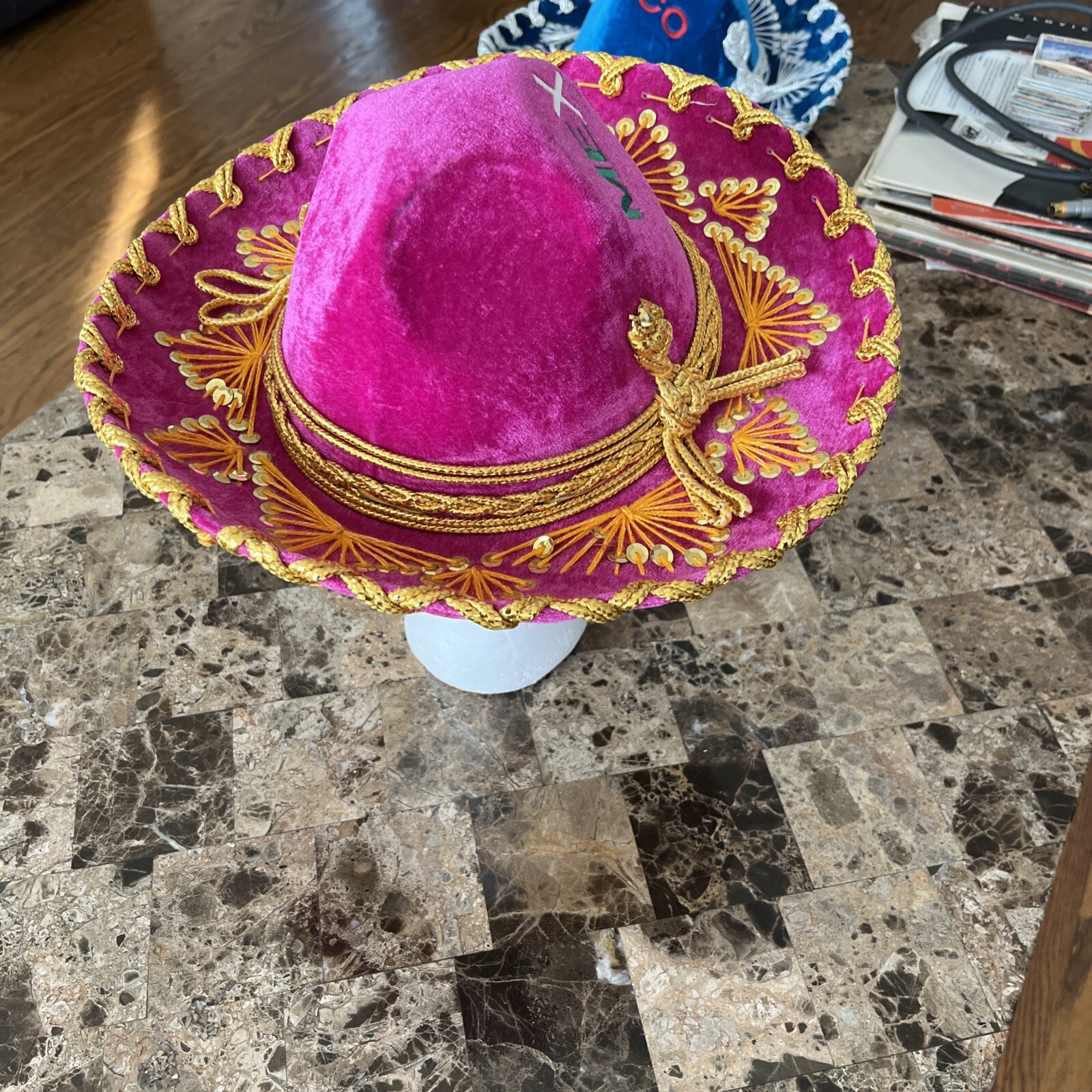 New Authentic Gonzalez Sombrero Youth Pink Gold Mexico Handmade Cinco De Mayo
