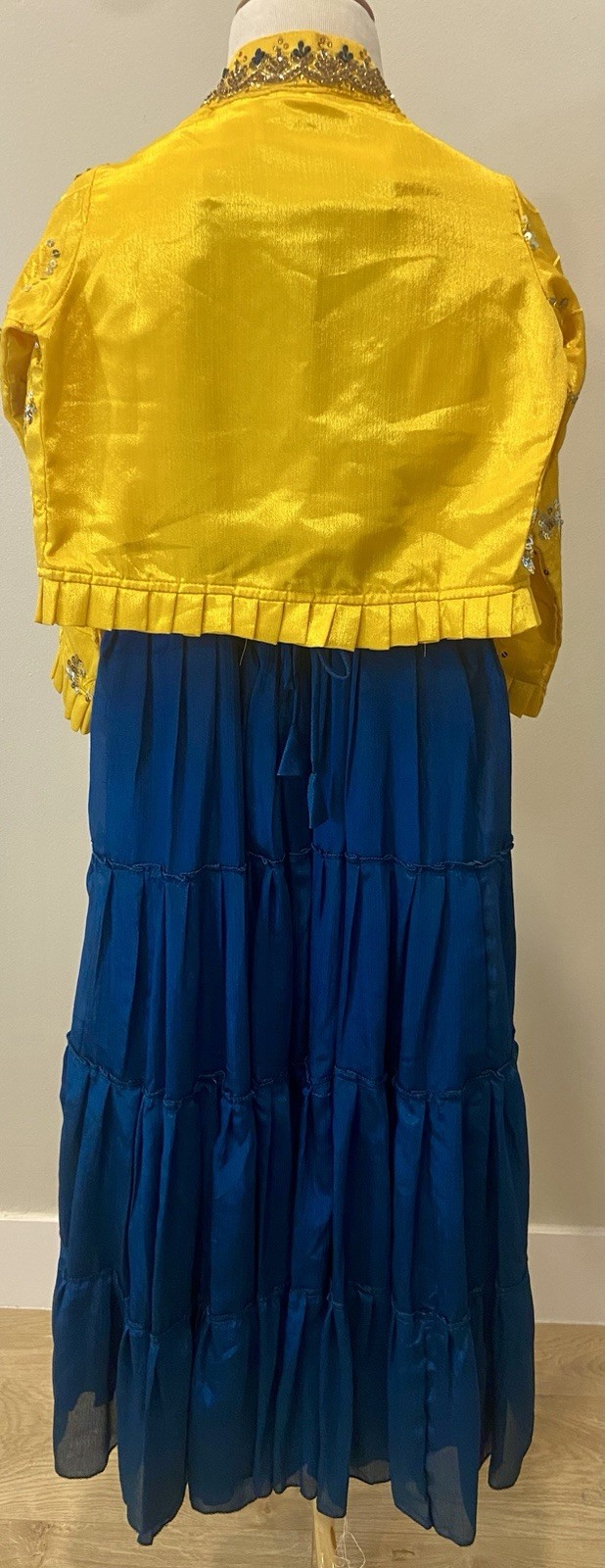 Anarkali Desi Girls Formal 2 Pc Frock Long Dress Size 8-10 Elegant Embroidery