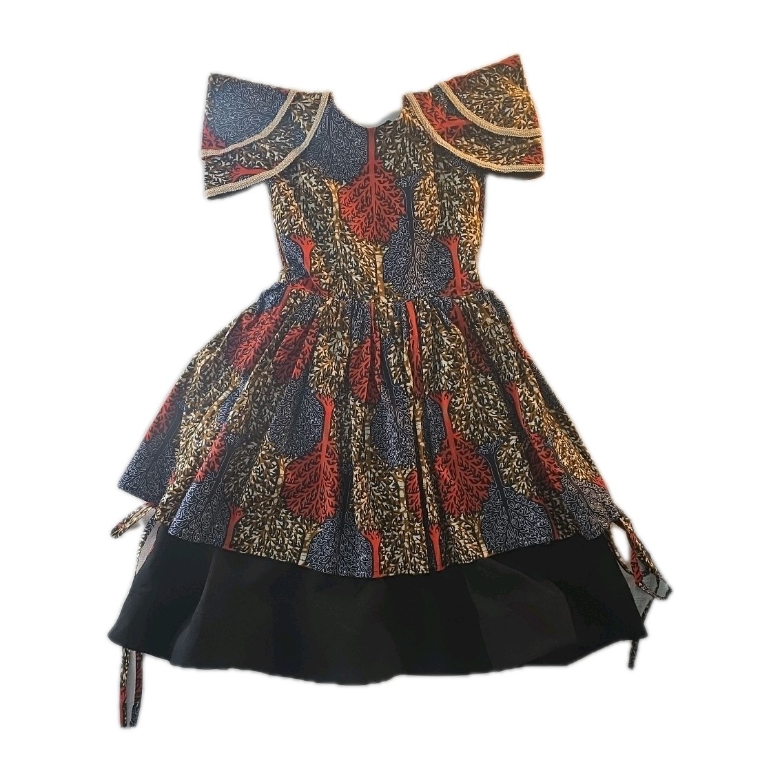 Handmade Orange Blue & Tan Traditional African