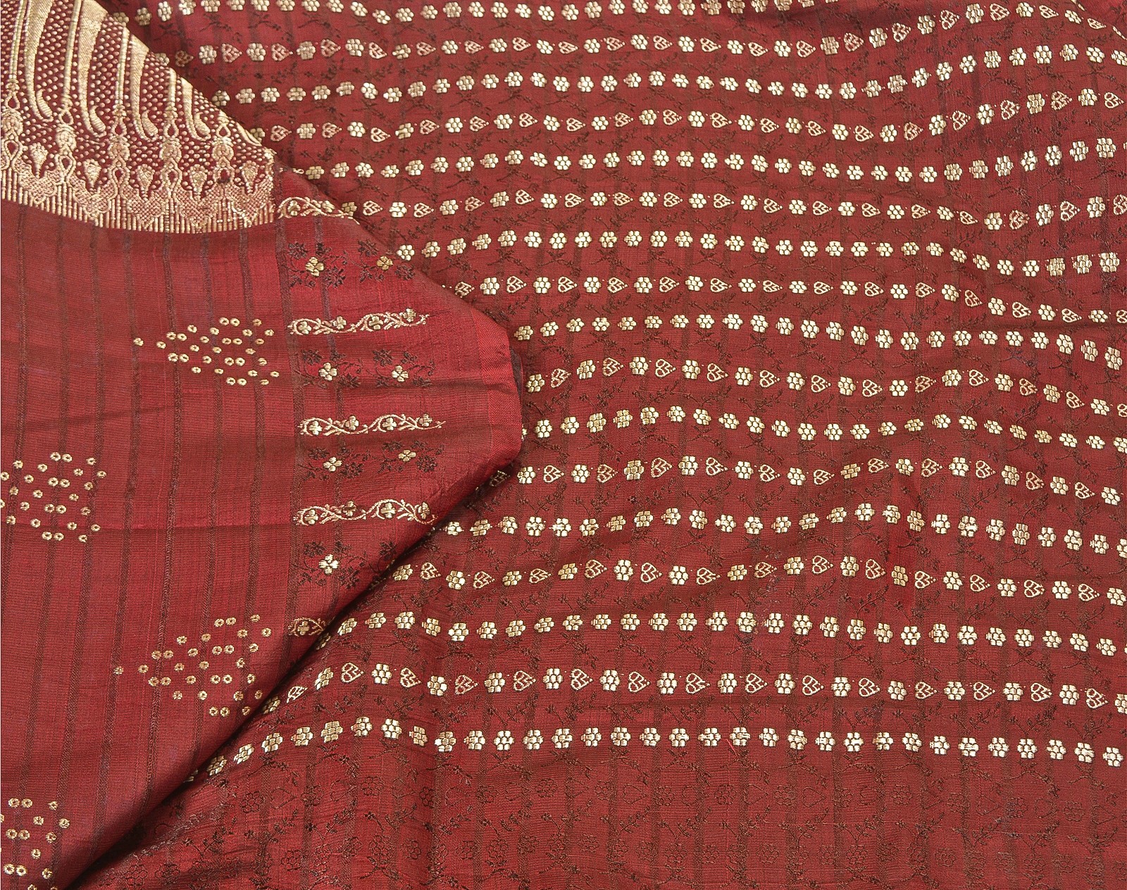 Sanskriti Vintage Brown Pure Satin Sarees Banarasi Brocade Zari Hand-Woven 5+YD