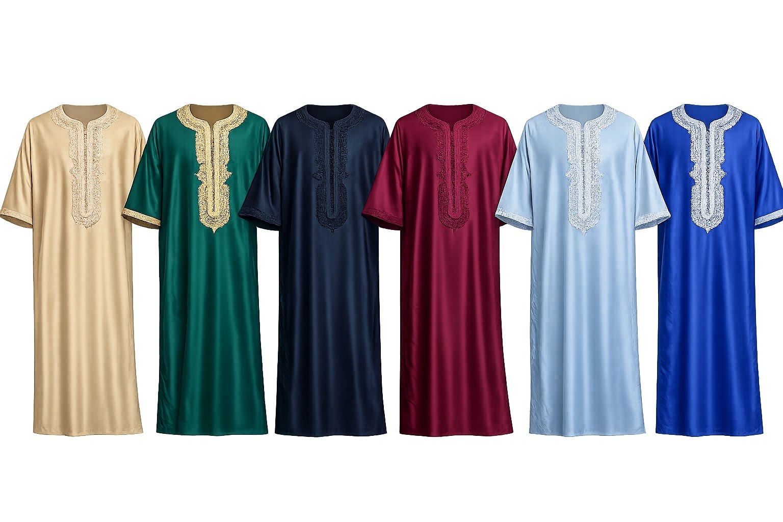 Moroccan Gondura Thobe Men’s Premium Eid Outfit Kaftan Jalabiya All Sizes S-XXL