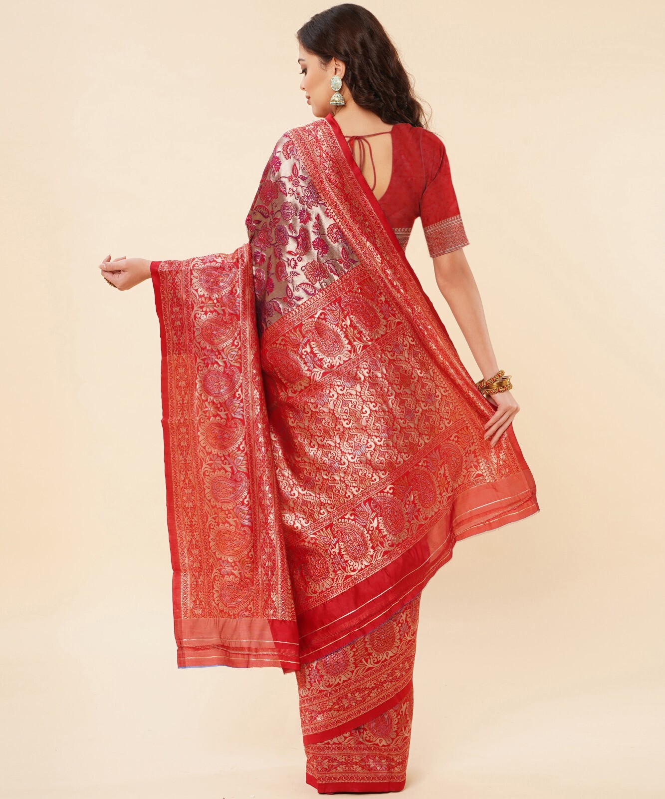 Areca Designer Tissue Jal Keri Silk saree blouses women Saree Cut – 5.5 Meter