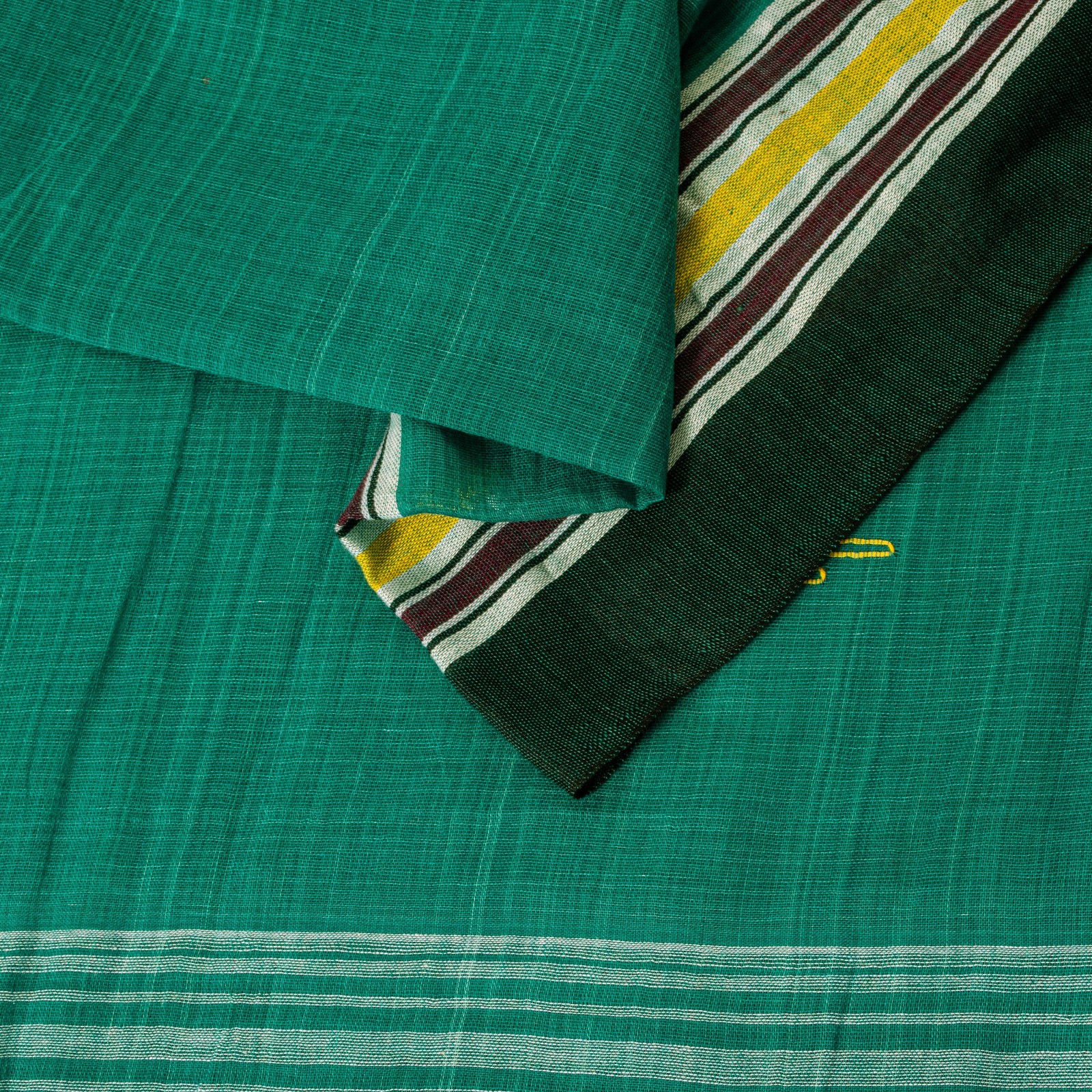 Sanskriti Vintage Blue 100% Pure Cotton Saree Tant Hand Woven Bengali Sari 5.5Yd