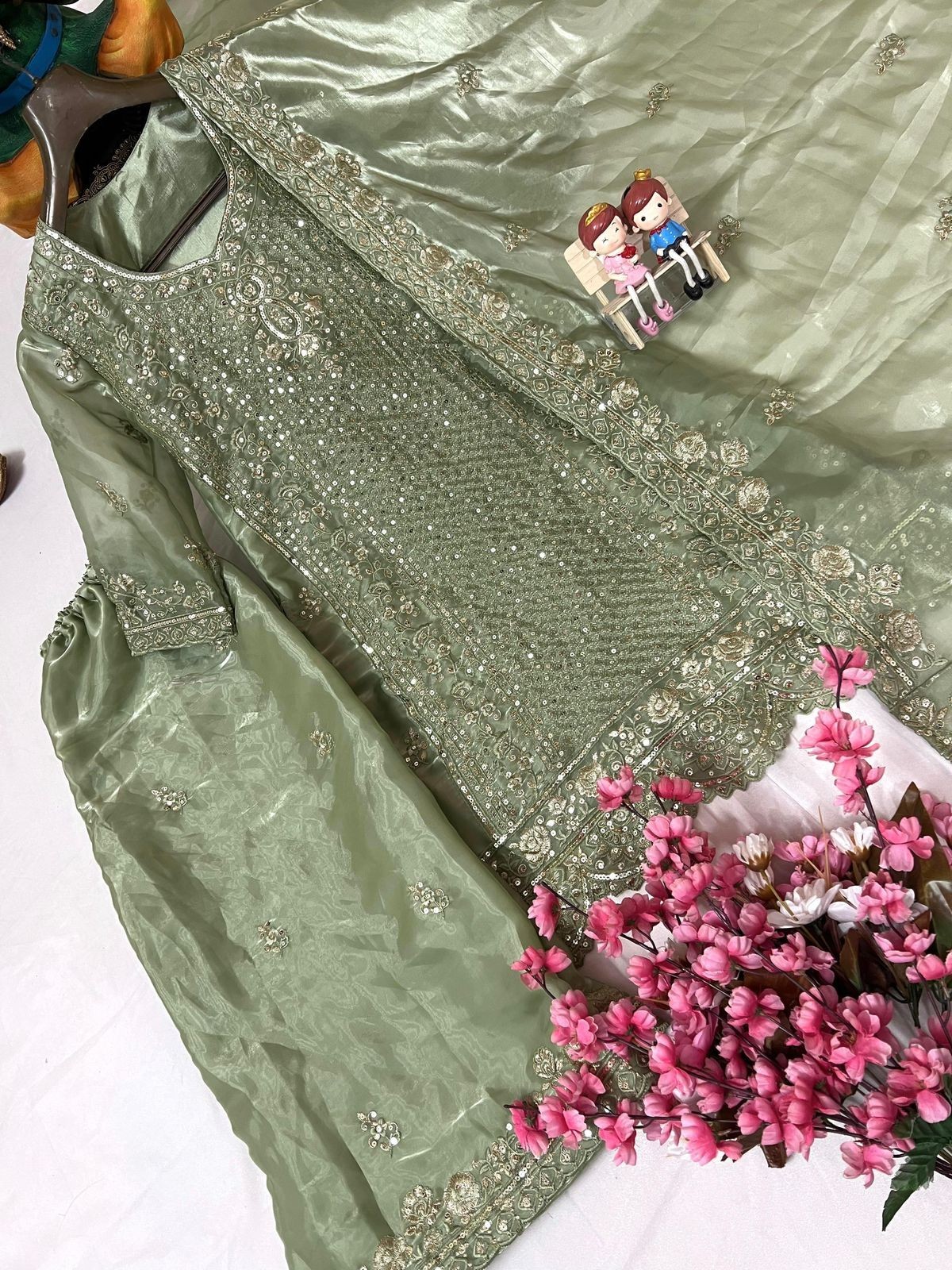 Designer Indian Pakistani top plazzo Bollywood Dress Party Wear Suit wedding