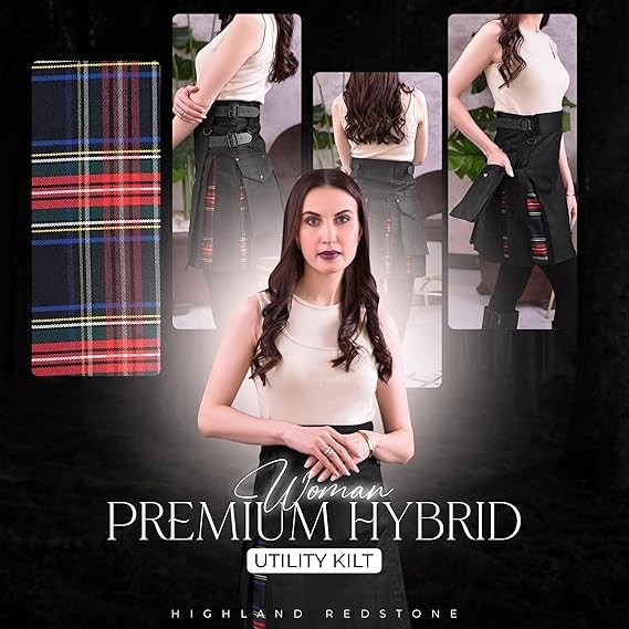 Hybrid Utility Kilts for Women Scottish Traditional Highland Costume Kilts
