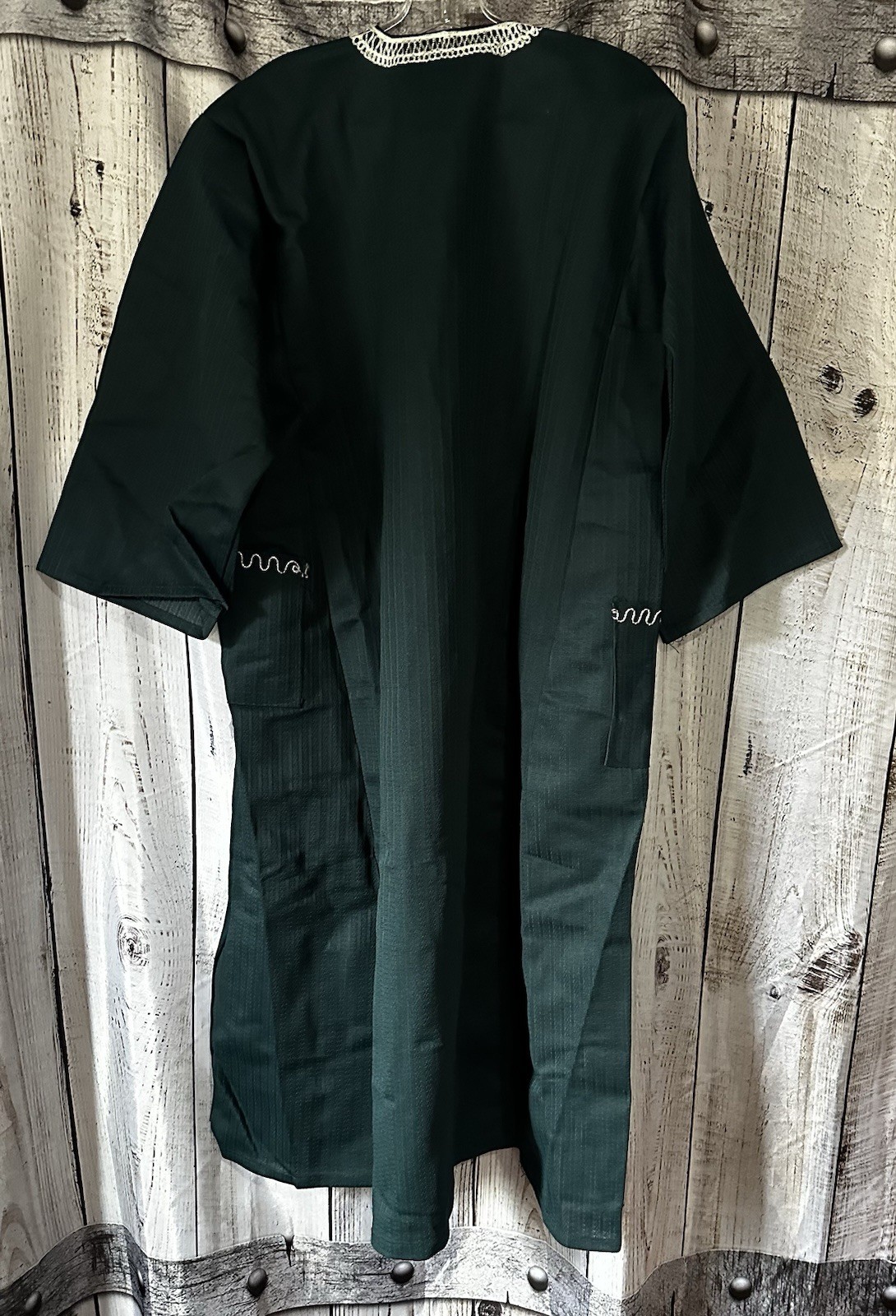 VTG dark green handmade Kashmiri-style cotton kurta -Nigeria, West Africa 1980