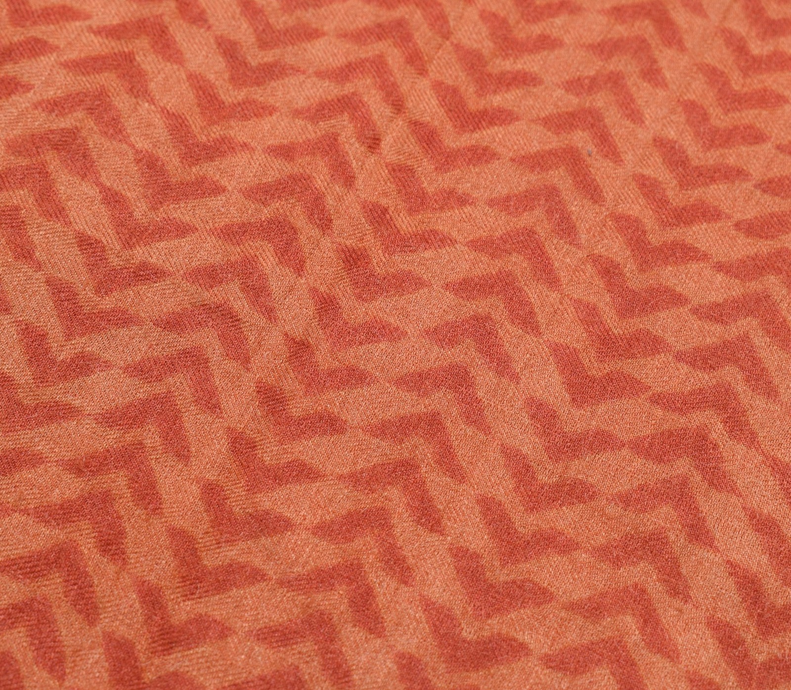 Sushila Vintage Rust Branded Saree Pure Woolen Hand Block Print Soft Sari Fabric