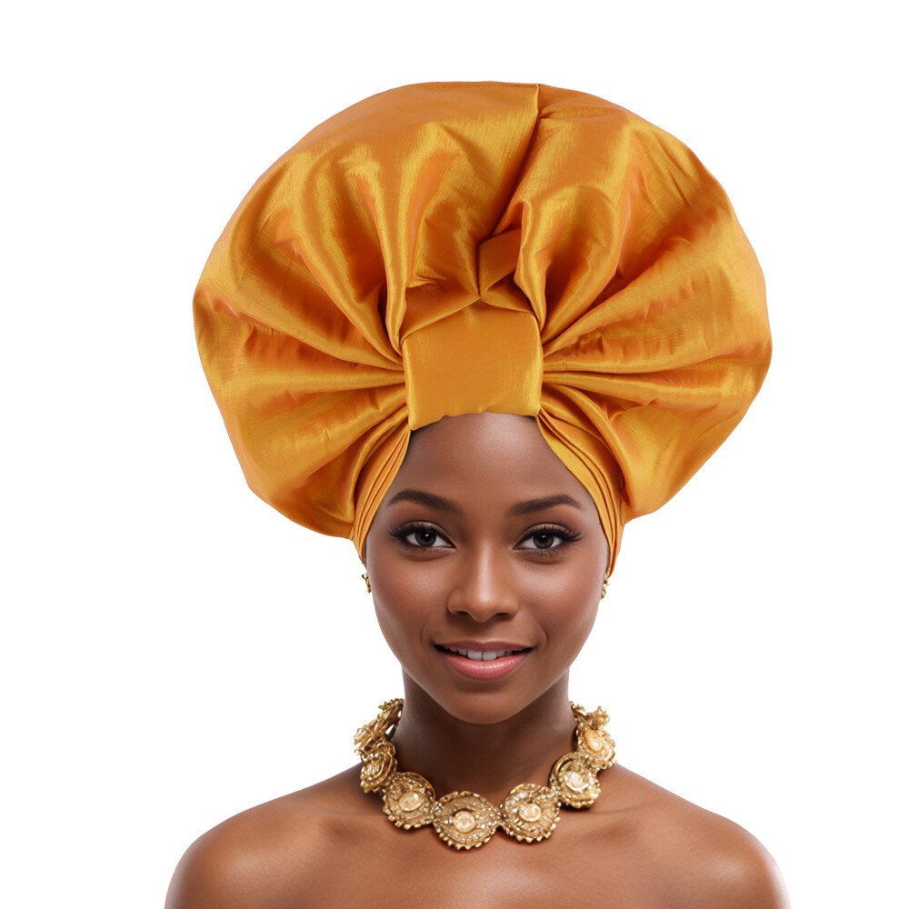 African Women Hijab Headtie Nigerian Auto Gele Wedding Party Hat Turban Aso Oke
