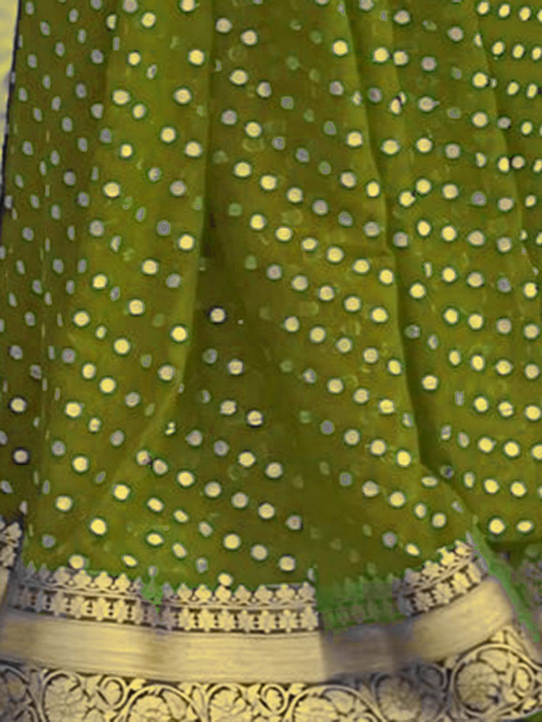 Women’s Polka Dots Woven Design Zari Republic Day Saree Free Size