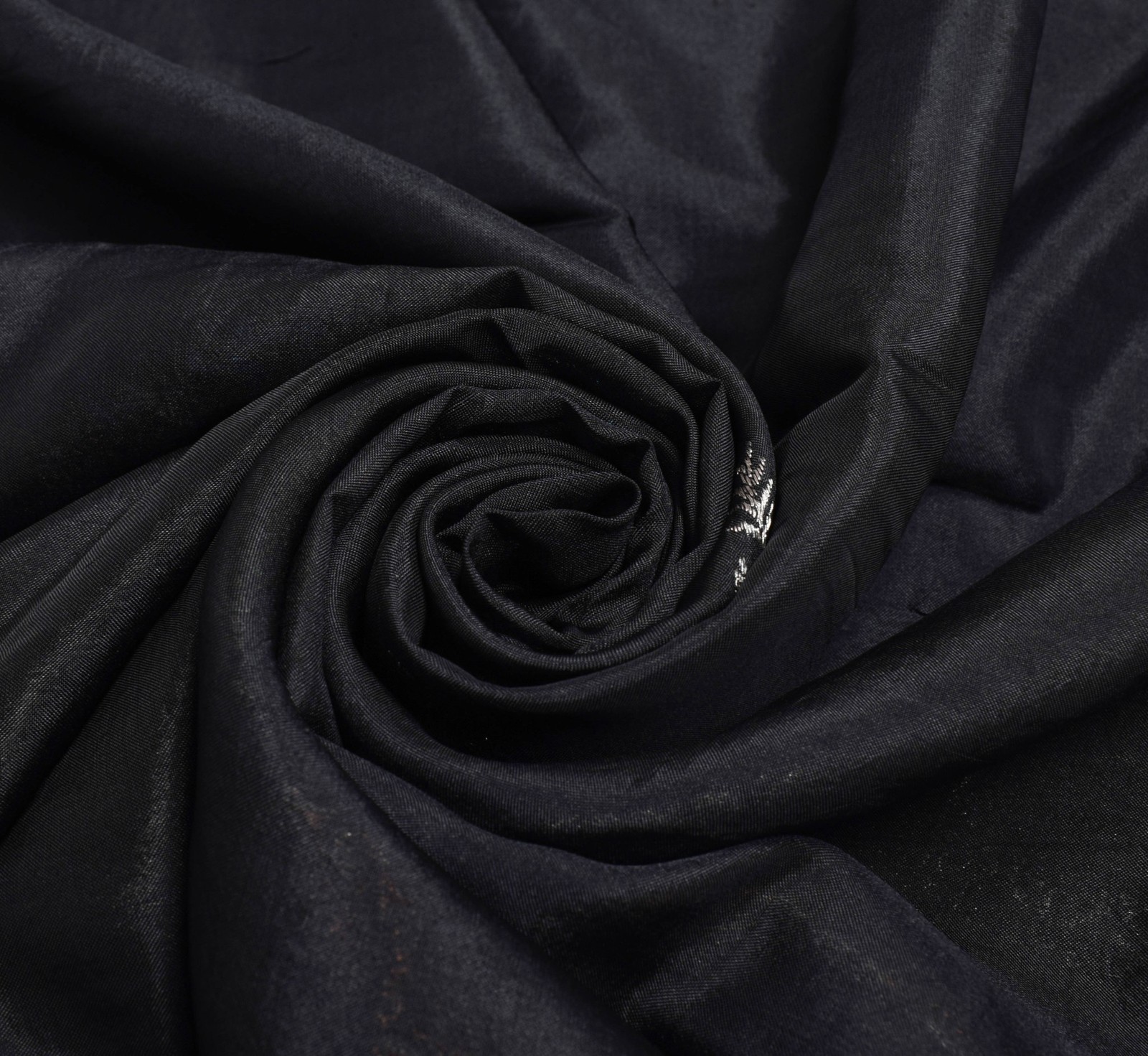 Sushila Vintage Black Zari Brocade Saree 100% Pure Silk Soft Floral Sari Fabric