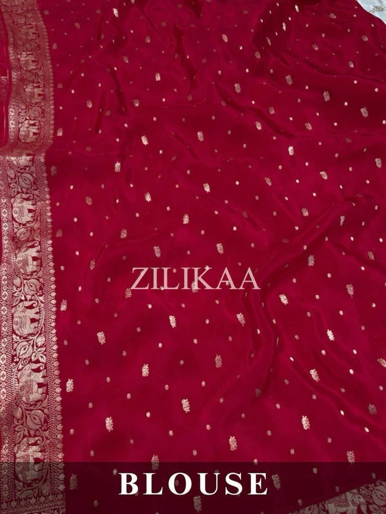Red & Off-White Pure Silk Saree for Women – Traditional Indian Ethnic Wear