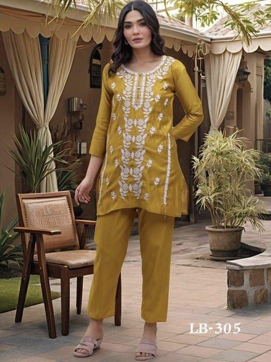 Women Top Tunic Kurti Pant Dupatta Set Indian Pakistani Salwar Kameez Designer