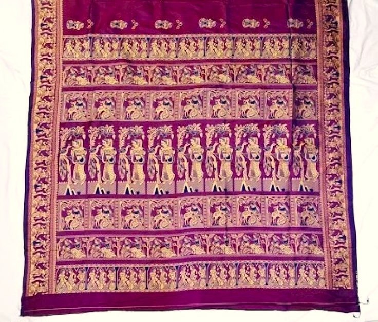 Indian Pure Baluchari Bishnupuri Katan Silk Saree Meenakari Wedding Wear Sari