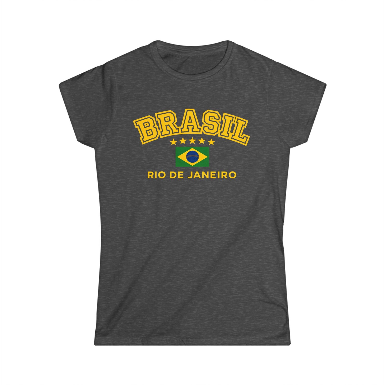 Brasil flag crest Tee | Brazilian pride, yellow green emblem