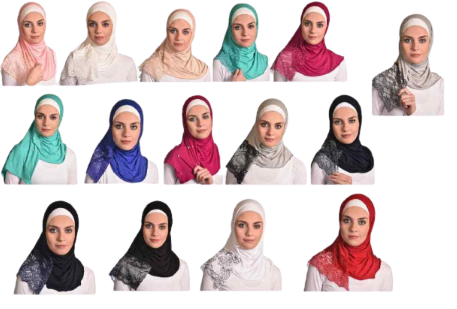 AL- Amira hijab-Women Muslim Cotton Scarf Ameera Hijab Islamic Gray