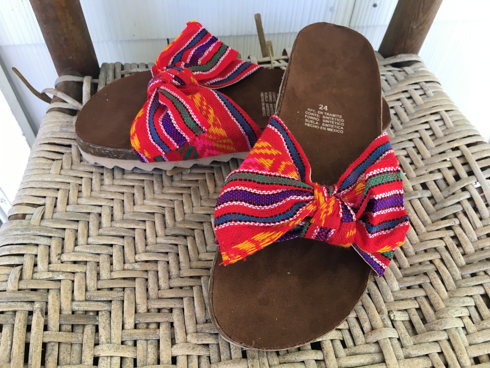 Handmade Mexican Bow Slide Sandals – Zapatos Artesanos – Size Womens 7
