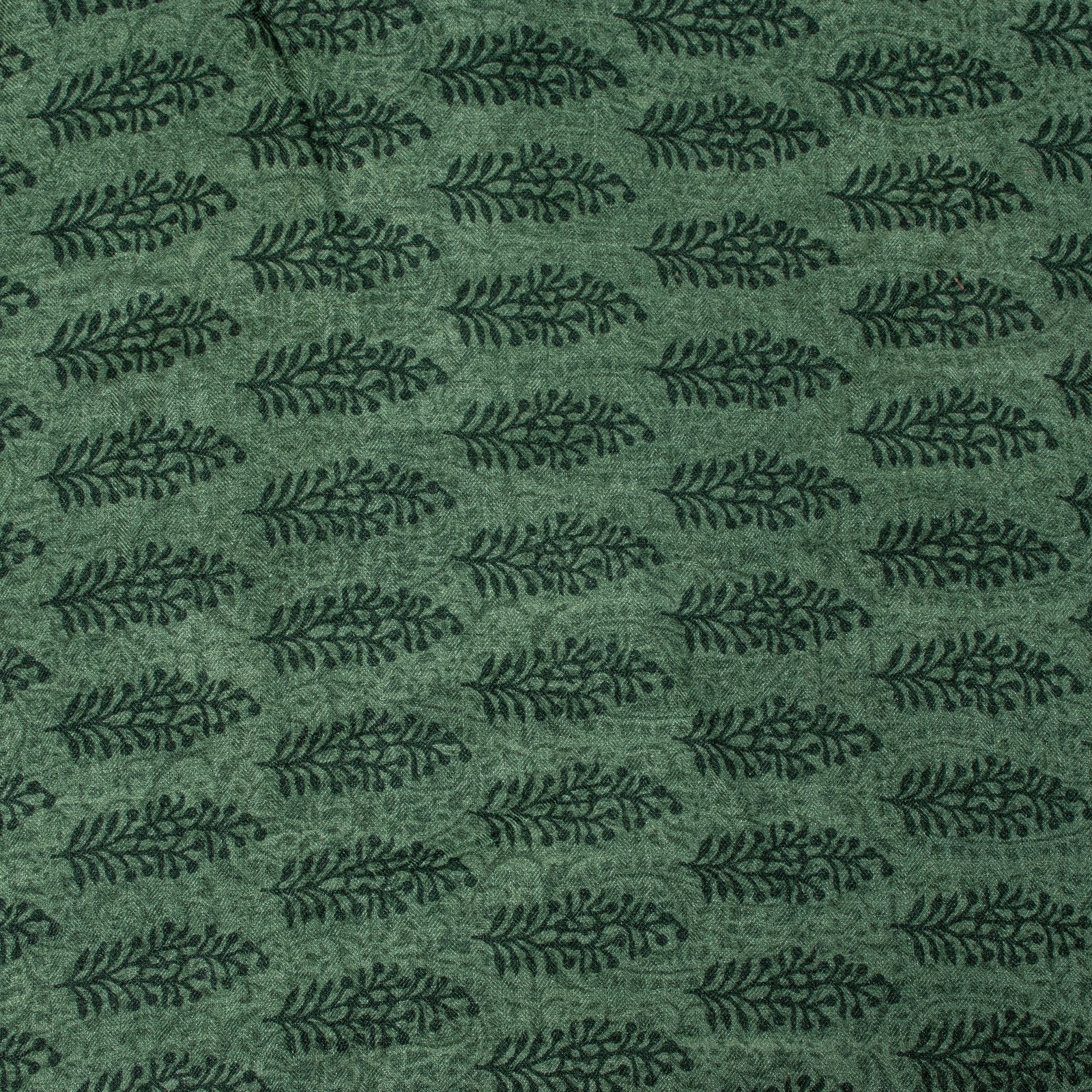 Sanskriti Vintage Soft Green Pure Woolen Saree Block Print Embroidered Sari 6+Yd