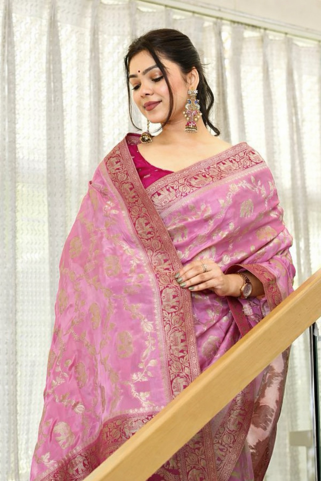 INDIAN SARI PAKISTANI WEDDING SAREE BLOUSE NEW BOLLYWOOD DESIGNER PARTY WEAR