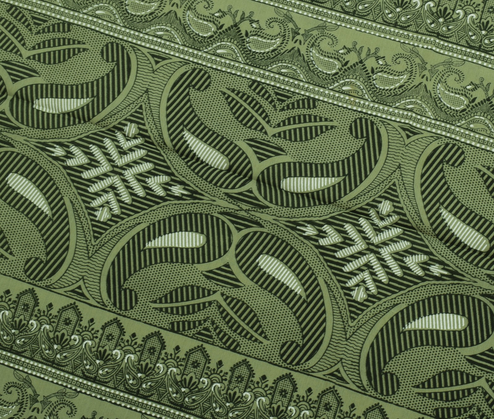 Sushila Vintage Green Saree Blend Silk Printed Floral Soft Craft Sari Fabric