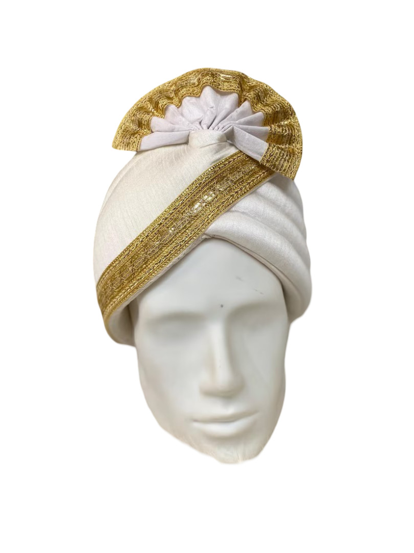 Groom Wedding Turban White Thalapa Adjustable Pagdi/Premade Turban/ Wedding