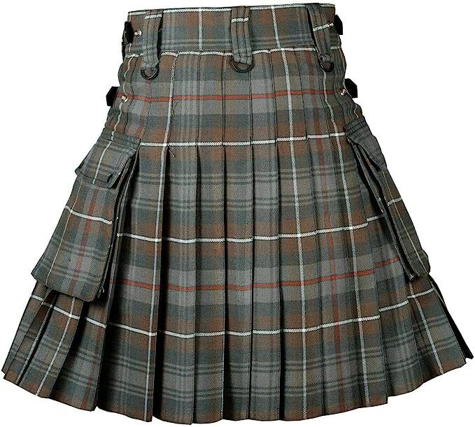 Mackenzie Weathered Tartan Leather Straps Utility Kilts