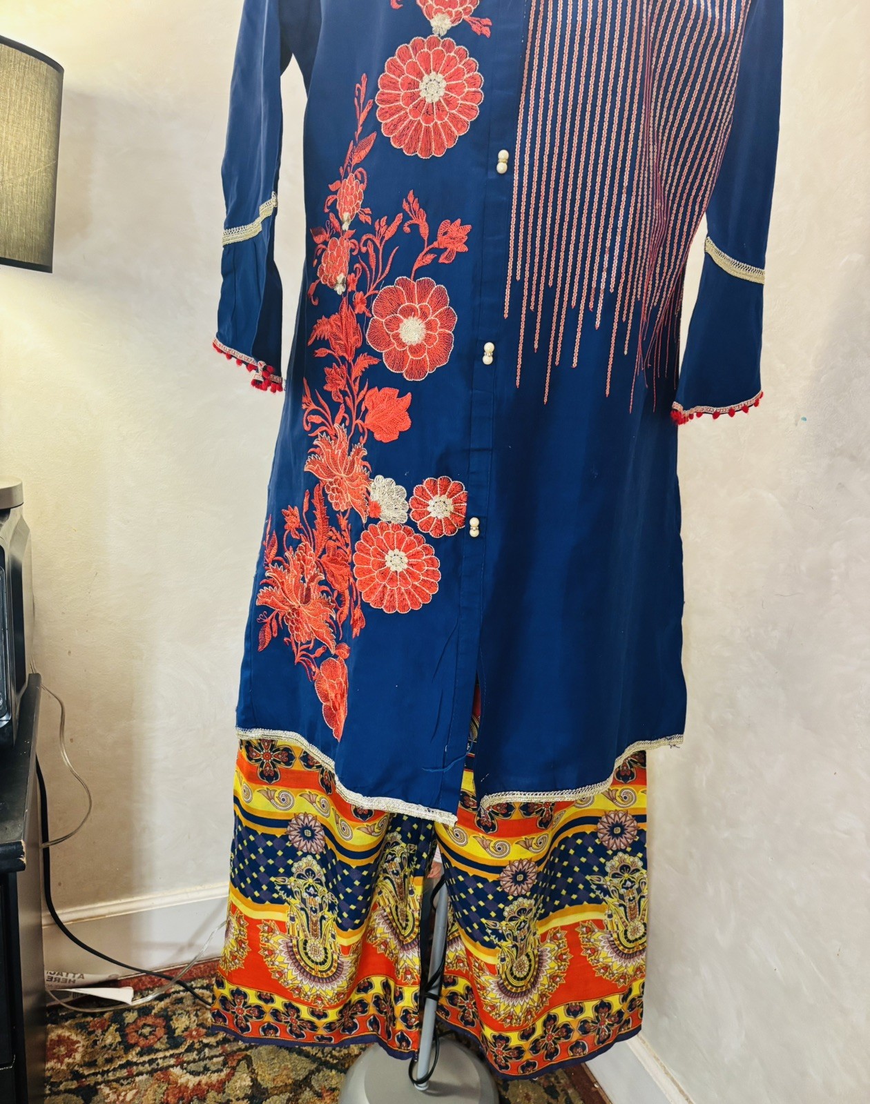 Pakistani Designer Embroidered Cord Set! XL 42
