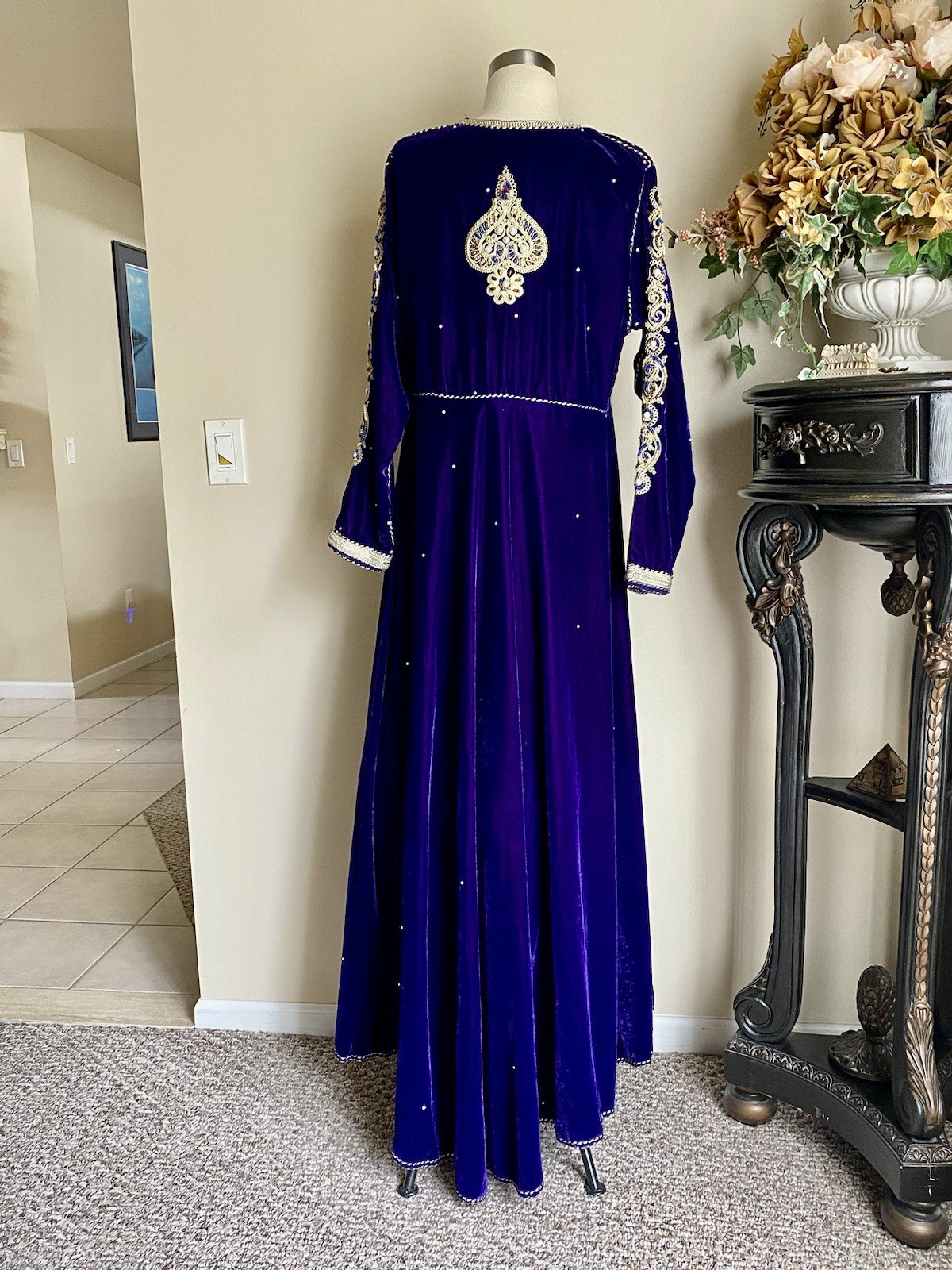 Velvet Flowy Anarkali Floor Length Indian Pakistani Wedding