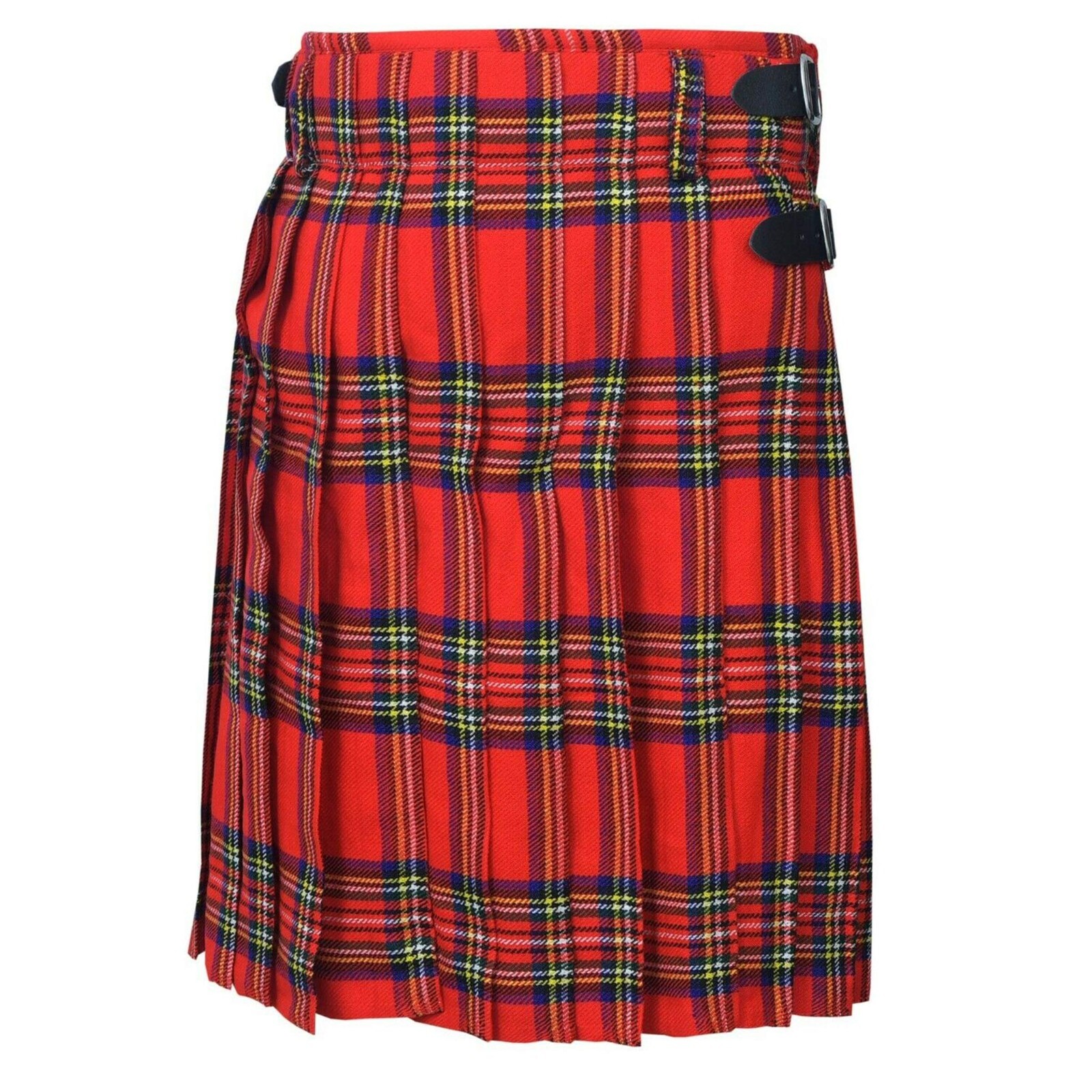 Mens Scottish Traditional Tartan Kilt Royal Stewart 8 Yards Highlanders Outfit