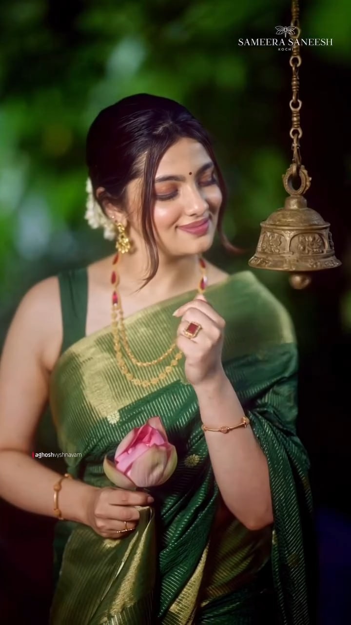 Elegant Olive Green Silk Saree Indian Sari Women Party Wedding Wear Outfit