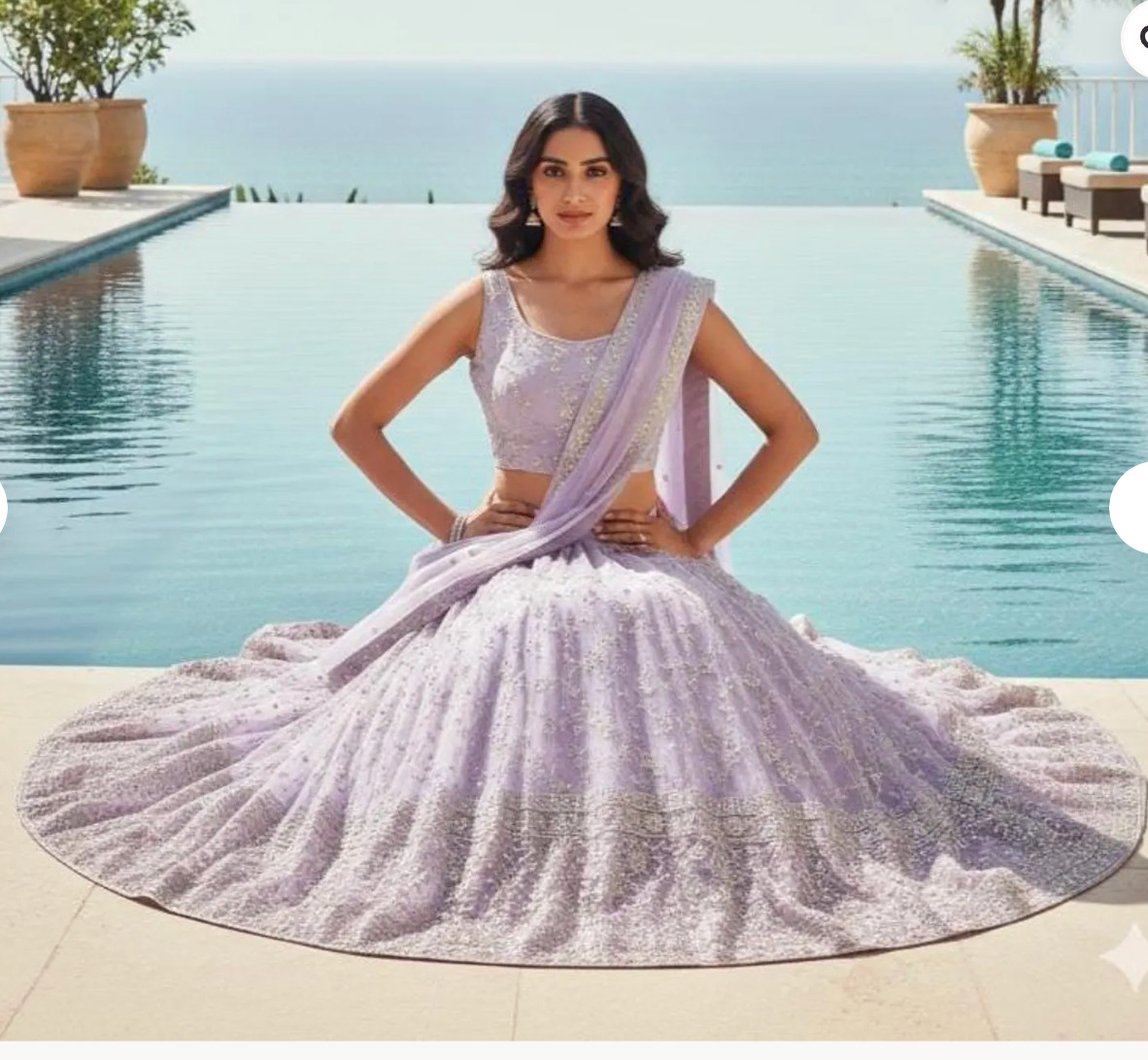Pastel Lavender georgette lehenga choli for woman Bridesmaid lehnga