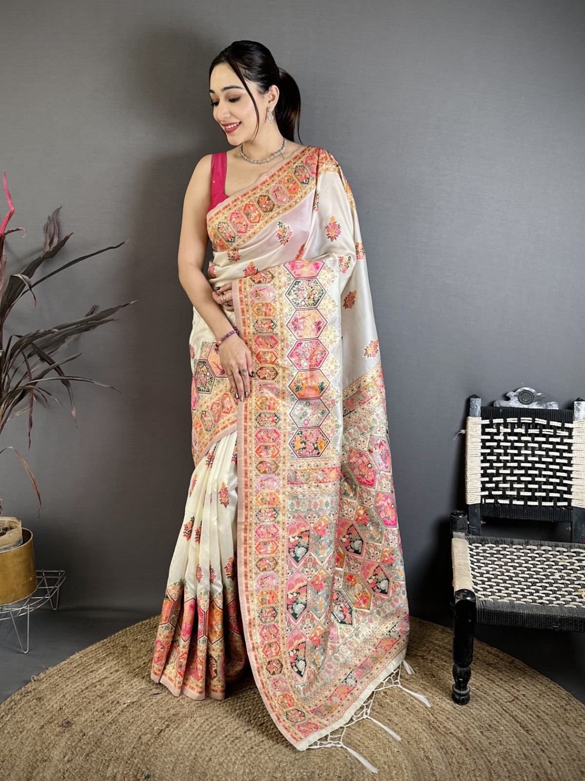 Designer Sari Bollywood Bridal Silk Saree Blouse South Indian Ethnic Ready made