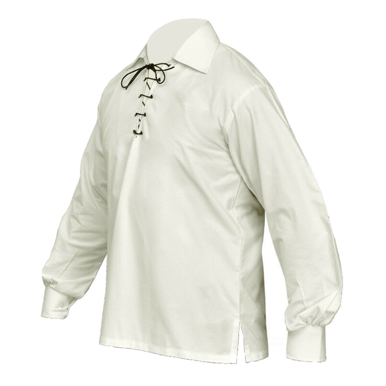 Scottish Jacobite Ghillie Shirt Cream Traditional Highlanders Shirt Kilt Wear