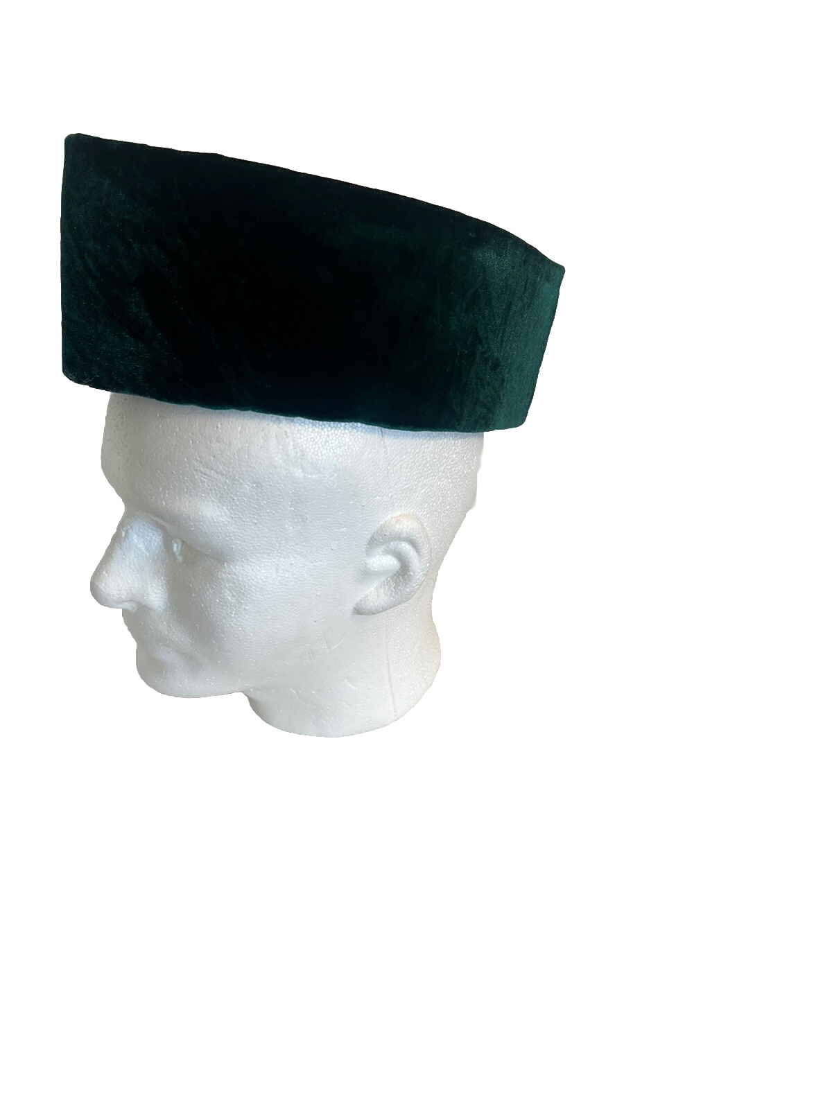 Green Handmade African/ Middle Eastern Velvet Kufi/ Fila Hat. One Size