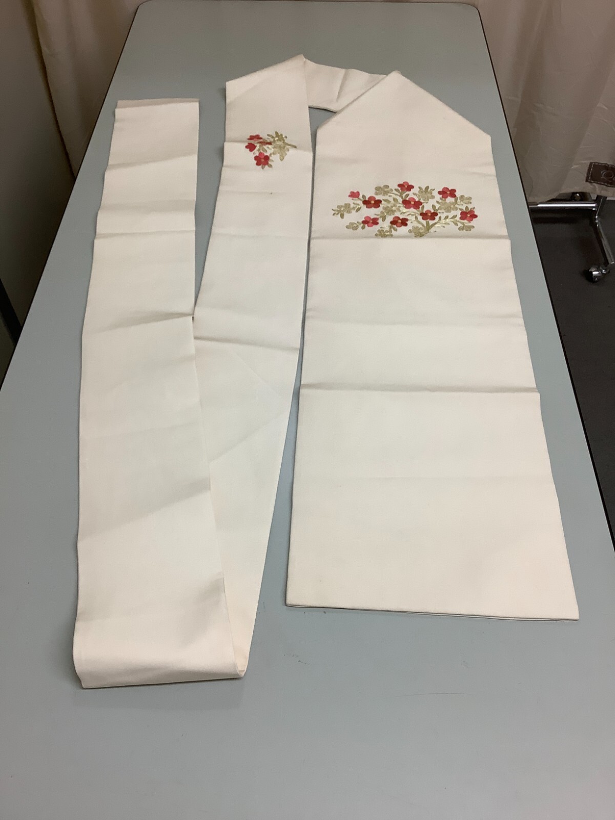 Japanese Vintage Kimono Nagoya Obi SILK embroidery flower dirt 170.8ｘ12.2 inch